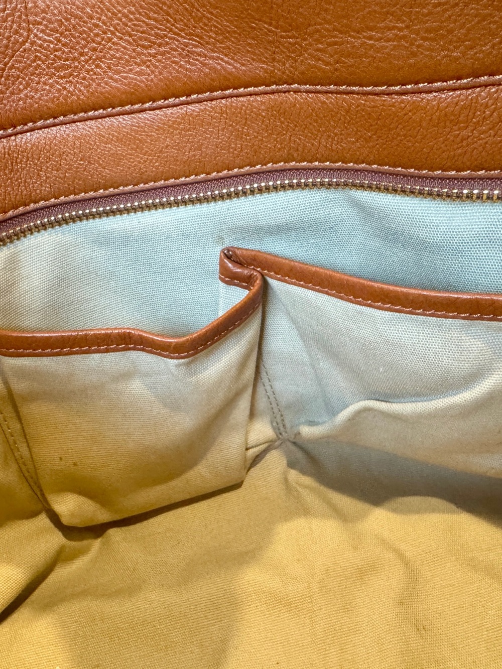 Tory Burch Cognac Leather Logo Tote - Picture 12 of 16